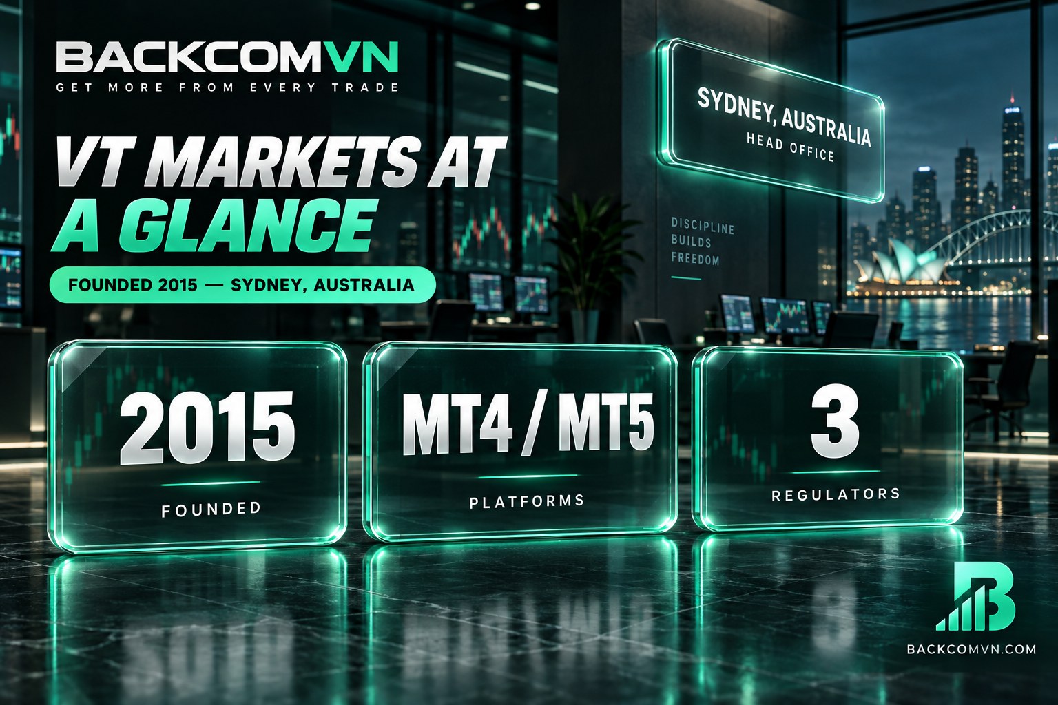 VT Markets company profile showing its founding in 2015 and Sydney head office