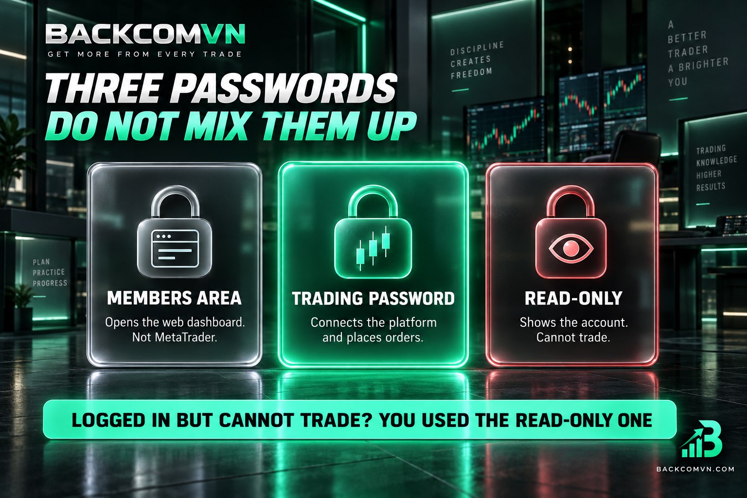 Three XM password types that are easily confused when signing in to MetaTrader