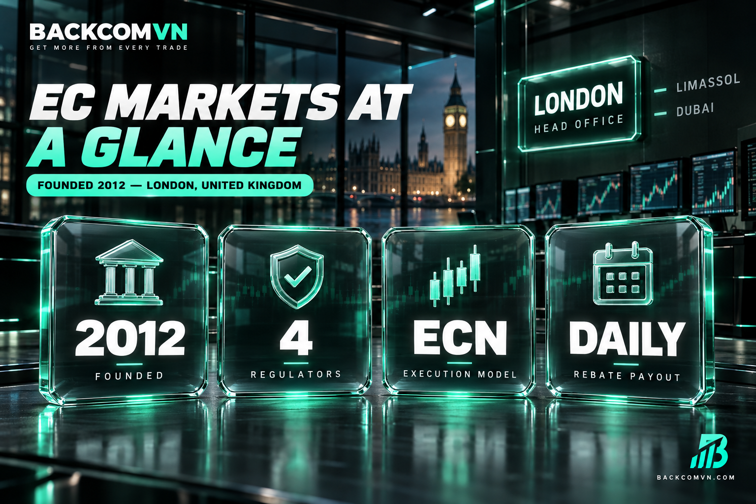 EC Markets broker profile: founded 2012, headquartered in London