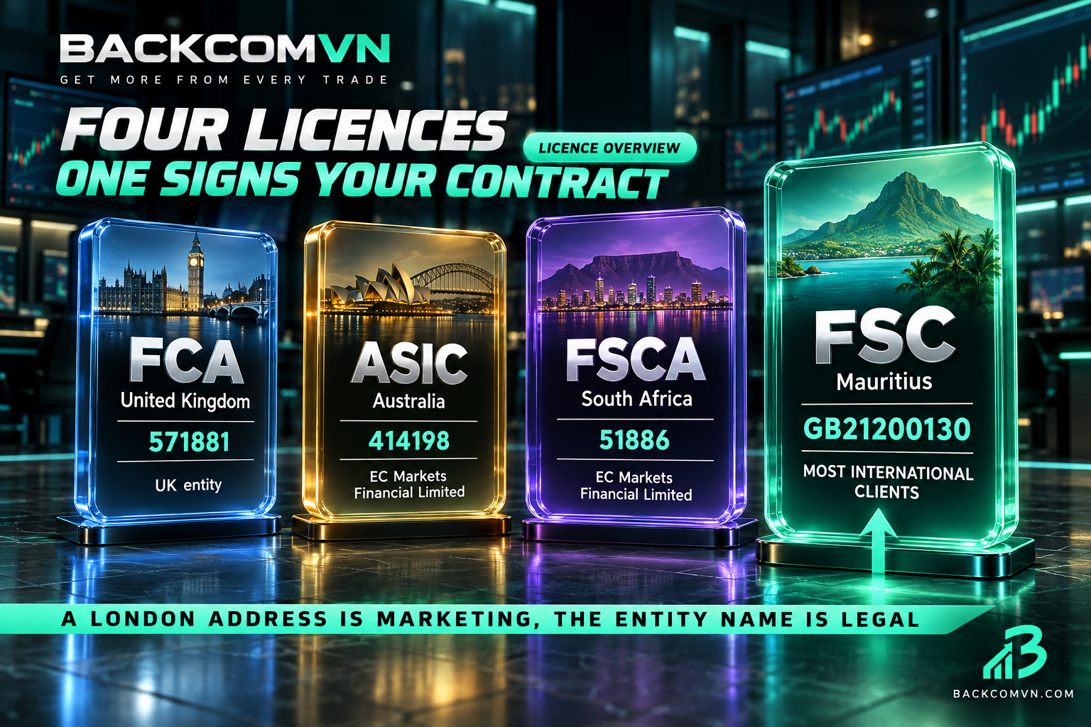 Four EC Markets licences and the legal entity behind each one
