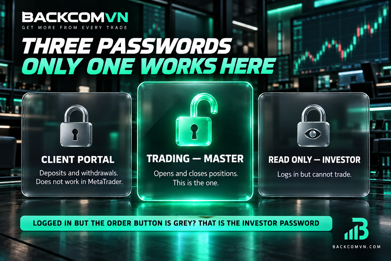 Three kinds of Vantage password that are easy to confuse in MetaTrader