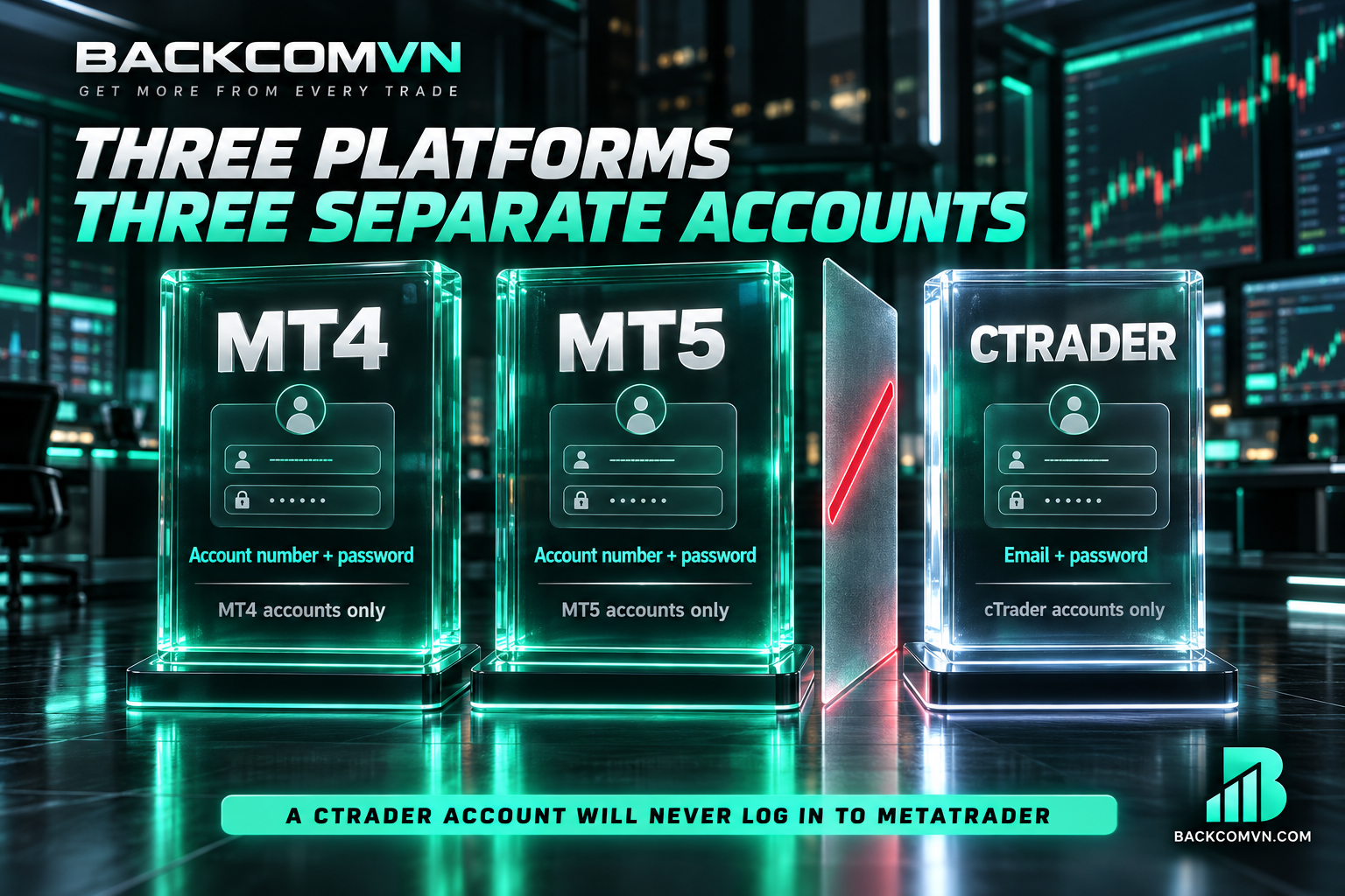 IC Markets runs three platforms on three separate account systems: MT4, MT5 and cTrader