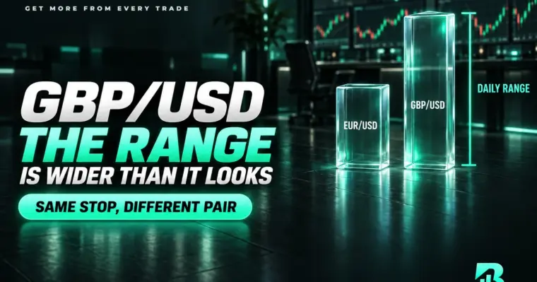 Biên độ ngày của GBP/USD rộng hơn EUR/USD nên không dùng chung khoảng cách dừng lỗ