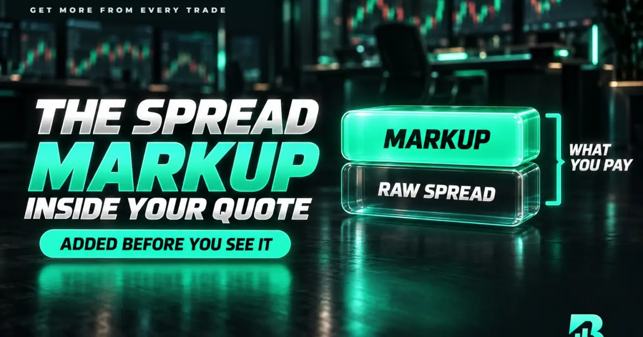 Markup spread là phần sàn cộng thêm nằm trên spread gốc trong báo giá bạn thấy
