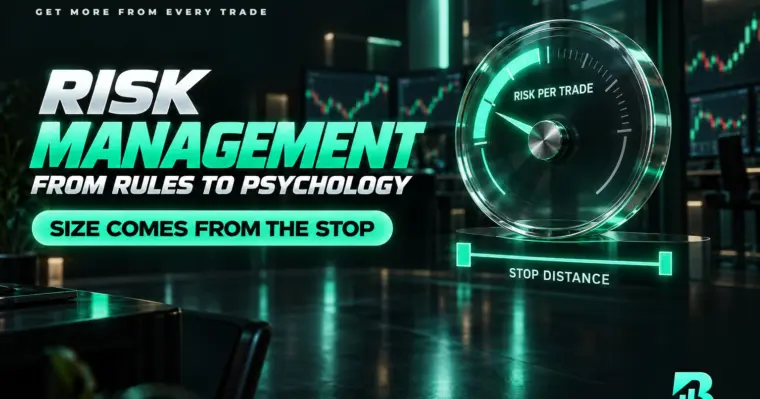 Khối lượng lệnh suy ra từ mức rủi ro mỗi lệnh và khoảng cách tới stop loss