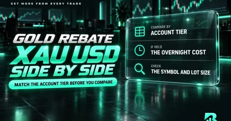 So sánh hoàn phí vàng XAU/USD theo loại tài khoản, đặt cạnh spread và phí qua đêm