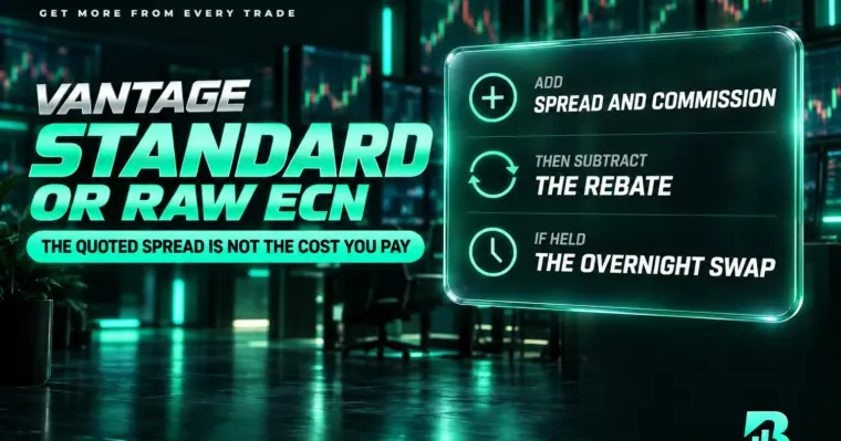 Vantage Standard STP hay RAW ECN: spread niêm yết không phải chi phí thực trả