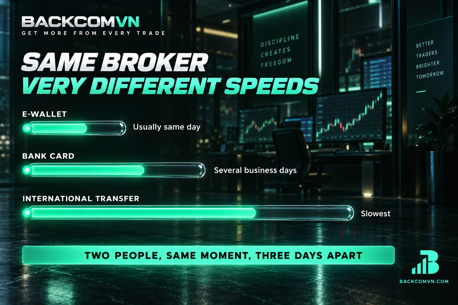 Exness withdrawal speed differs by payment channel