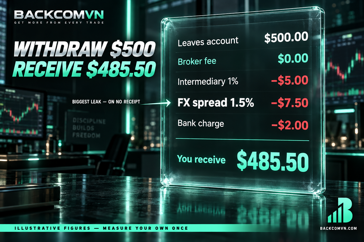 What a 500 USD Exness withdrawal actually costs