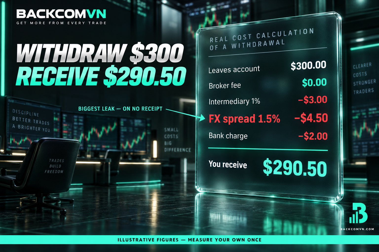 What a 300 USD XM withdrawal actually costs