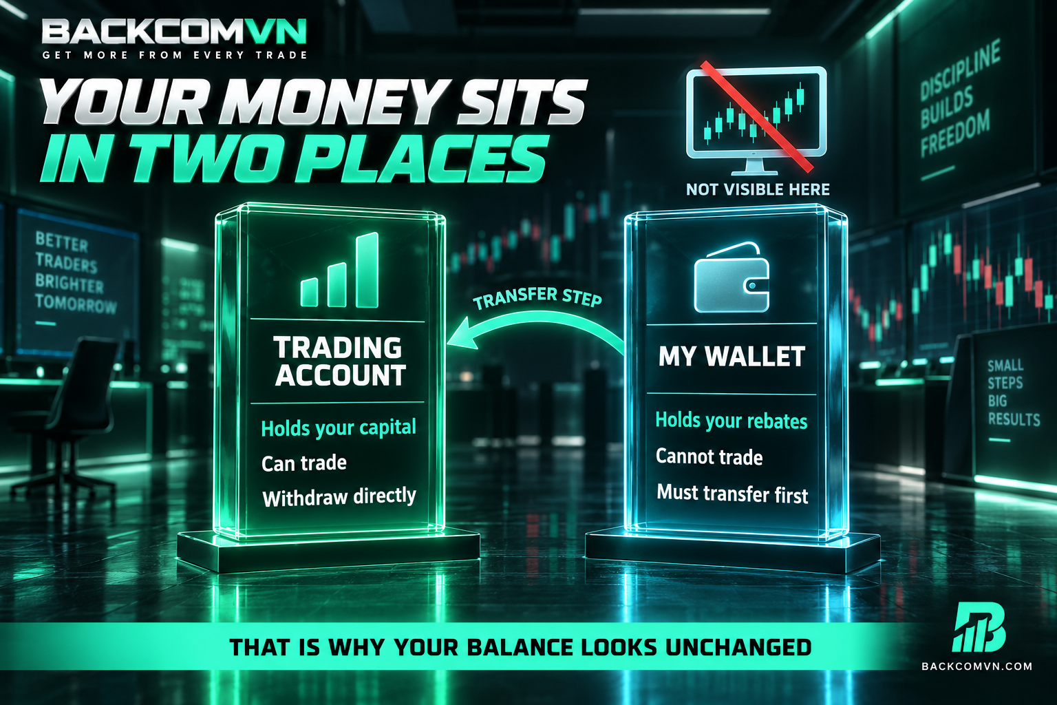XM keeps your money in two places: trading account and My Wallet