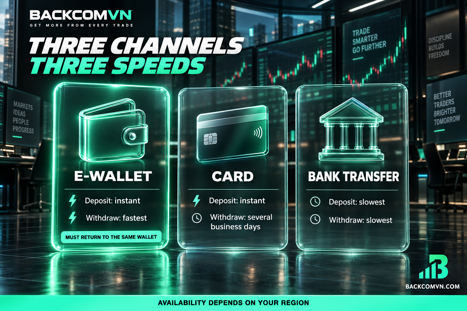 Vantage's three channel groups and how fast each one is