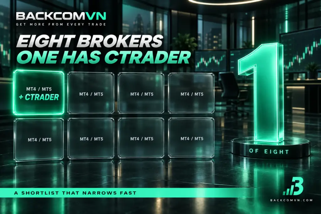 Chỉ một trong tám sàn có cTrader, bảy sàn còn lại dừng ở MT4 và MT5