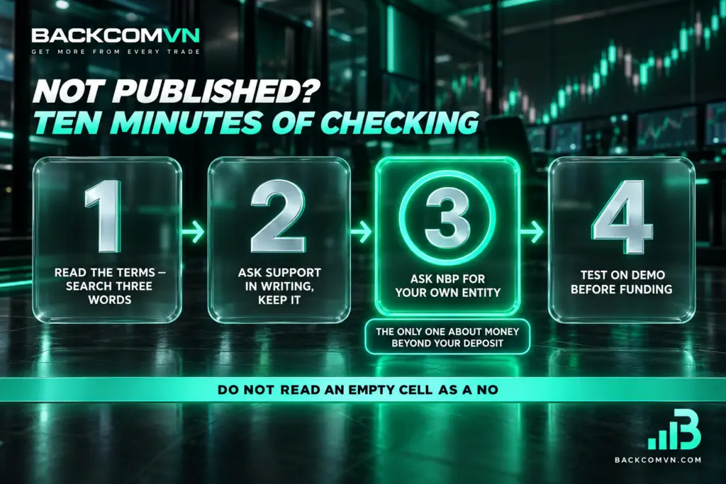 Four checks to run when a broker publishes nothing about trading permissions